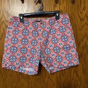 Lee Women's Orange and Blue Patterned Shorts